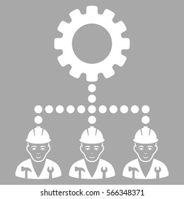 Service Staff vector icon. Flat white symbol. Pictogram is isolated on a silver background. Designed for web and software interfaces.