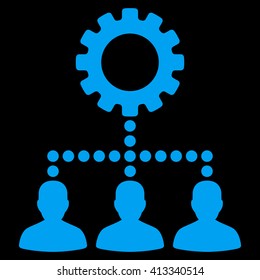 Service Staff vector icon. Style is flat icon symbol, blue color, black background.