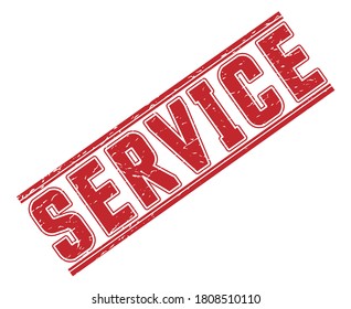 service stamp. Grunge style with scuffed edges. Vector illustration