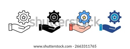 Service Star Icon Set Multiple Style Collection