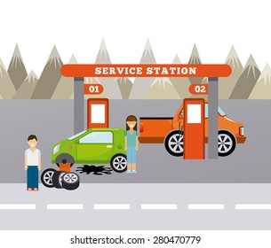 service station design, vector illustration eps10 graphic 
