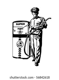 Service Station Man - Retro Clip Art