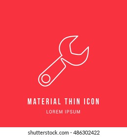 Service support Bright red material designed line thin flat icon / logo