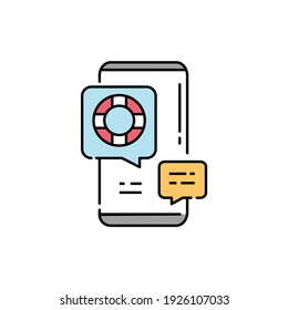 Service support color line icon. Pictogram for web page, mobile app, promo. UI UX GUI design element. Editable stroke.