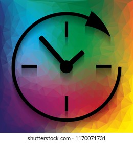 Service and support for customers around the clock and 24 hours. Vector. Flat style black icon on white.