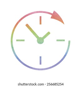 Service and support for customers around the clock and 24 hours. Watercolor effect