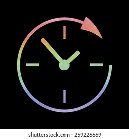 Service and support for customers around the clock and 24 hours. Watercolor effect