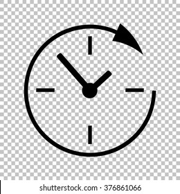 Service and support for customers around the clock and 24 hours. Flat style. Vector illustration.