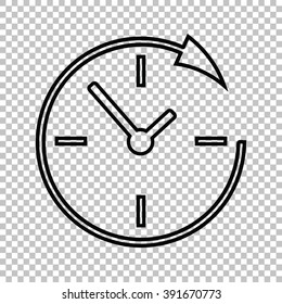 Service and support for customers around the clock and 24 hours  line icon