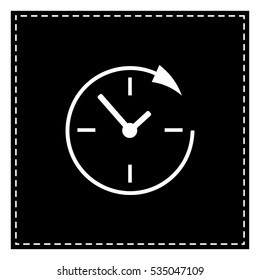 Service and support for customers around the clock and 24 hours. Black patch on white background. Isolated.