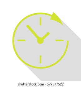 Service and support for customers around the clock and 24 hours. Pear icon with flat style shadow path.