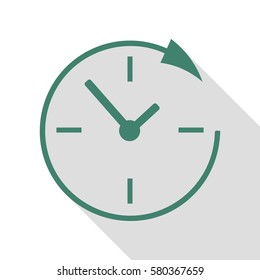 Service and support for customers around the clock and 24 hours. Veridian icon with flat style shadow path.