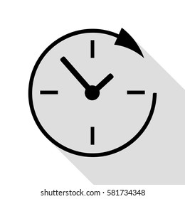 Service and support for customers around the clock and 24 hours. Black icon with flat style shadow path.