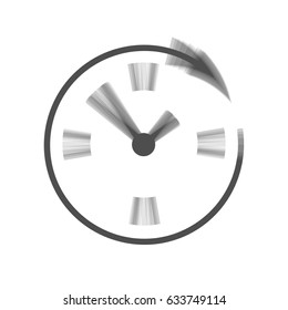 Service and support for customers around the clock and 24 hours. Vector. Gray icon shaked at white background.