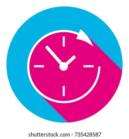 Service and support for customers around the clock and 24 hours. Vector. circle at white background. Isolated. 