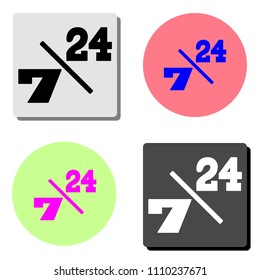 Service and support for customers. simple flat vector icon illustration on four different color backgrounds
