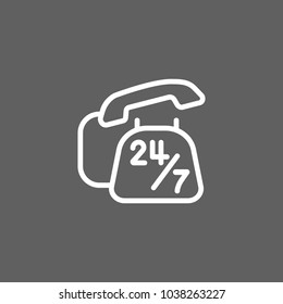 Service and support for customers twenty four hours and seven days. Phone, help, assistance. Communication concept. Can be used for topics like call center, service, support.
