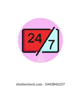 Service and support for customers twenty four hours and seven days. Card, help, assistance. Service concept. Can be used for topics like call center, service, support.