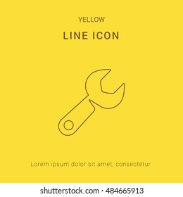 Service support Cute yellow thin line icon / logo Design