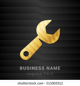 Service support Gold and Black silk fashion premium icon / Logo