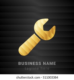 Service support Gold and Black silk fashion premium icon / Logo