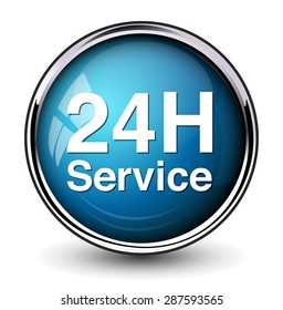 Service and support icon /  24 hours   7 days  button