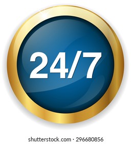 Service and support icon /  24 hours   7 days  button