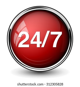 Service and support icon /  24 hours   7 days  button
