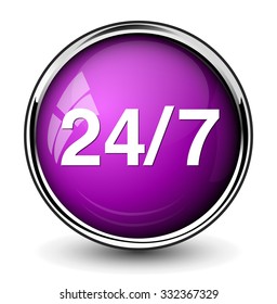 Service and support icon /  24 hours   7 days  button