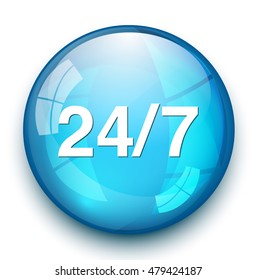 Service and support icon /  24 hours   7 days  button