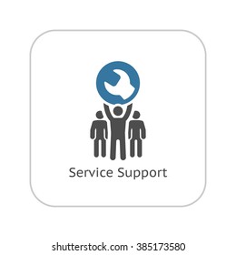 Service Support Icon. Flat Design.