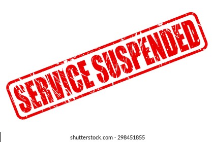 SERVICE SUSPENDED red stamp text on white