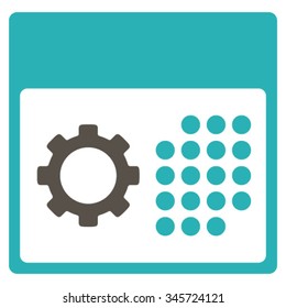 Service Syllabus vector icon. Style is bicolor flat symbol, grey and cyan colors, rounded angles, white background.