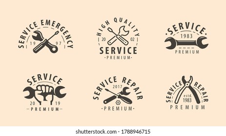 Service symbol or logo. Repair work, maintenance concept