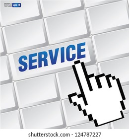 Service symbol on keyboard,vector