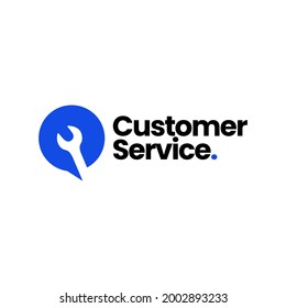 herramienta de conversación de servicio llave de chat burbuja de clientes llamada ilustración de icono del vector del logotipo automotor