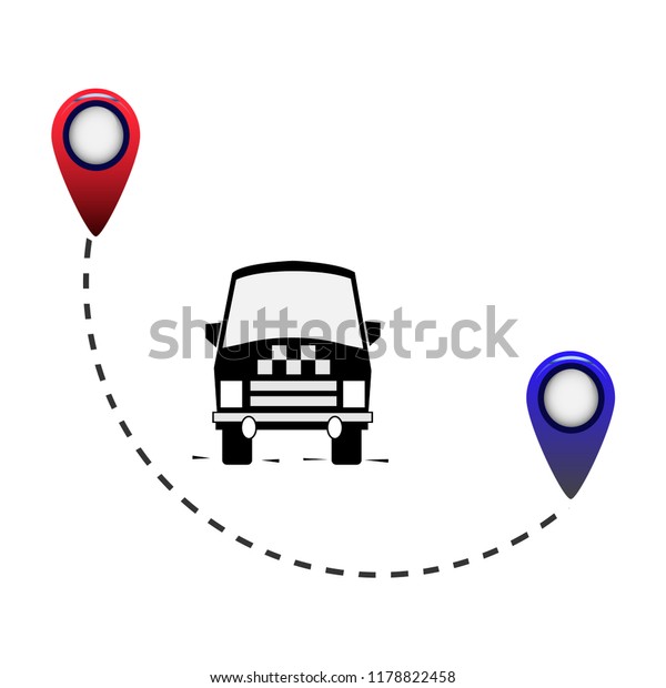 Service Taxi. Application icon, vector\
illustration. Flat\
design.