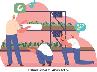 Service team repairing greenhouse conditioning