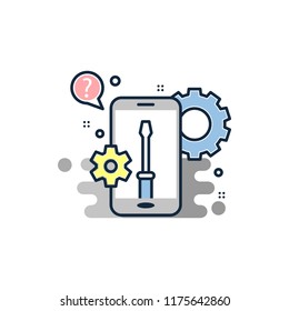 service tech support icon. Element of business icon for mobile concept and web apps. Colored service tech support icon can be used for web and mobile