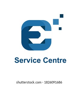 Service and Technician Logo in blue color