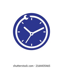 Service Time Vektorlogo Design. Reparieren Sie Zeit Logo Design-Vorlage.	