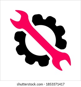 Icono de herramienta de servicio. icono modificable con color negro y rojo. Ilustración del vector
