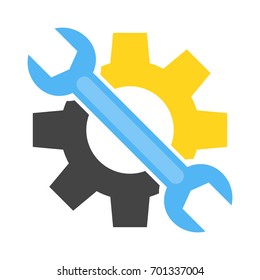 Service tool icon. Flat vector illustration.