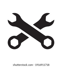 Icono de herramienta de servicio. Símbolo de engranaje plano aislado sobre fondo blanco. Pasos 10