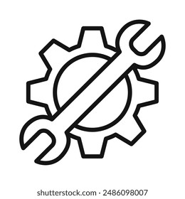 Marca de icono de herramienta de servicio en estilo relleno