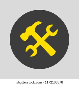 Service tool icon on gray background. Vector illustration