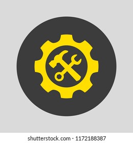 Service tool icon on gray background. Vector illustration