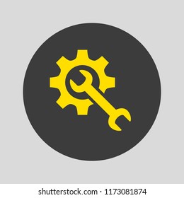 Service tool icon on gray background. Vector illustration