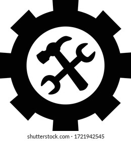 Service-Tool-Symbol auf weißem Hintergrund. Vektorgrafik