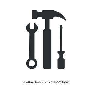 Service tool icon on white background. gear icon, technical assistance and service concept.
